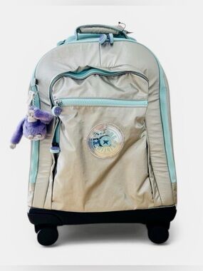 Kipling New Zea 15" Metallic Laptop Rolling Backpack Chromapop Bright